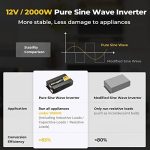 bougerv 2000w pure sine wave inverter with lcd display
