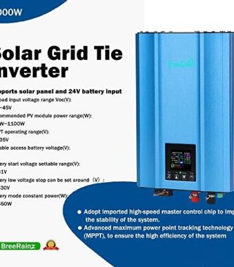 BreeRainz 1000W Solar Grid Tie Inverter with Limiter