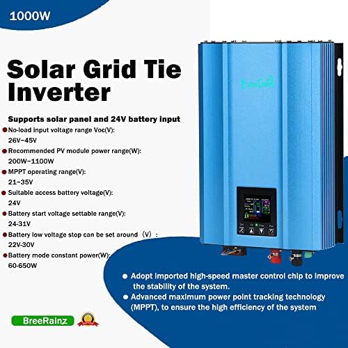 BreeRainz 1000W Solar Grid Tie Inverter with Limiter