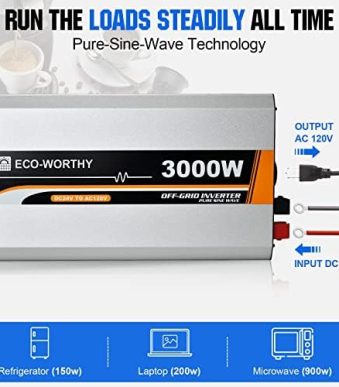 ECO-WORTHY 3000W Pure Sine Wave Solar Inverter Package