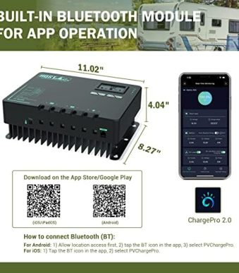 hqst 60a mppt solar charge controller with bluetooth