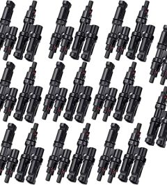 Weewooday 10 Pairs Waterproof Y Branch Solar Panel Connectors Set