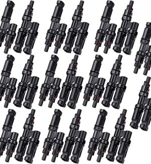 Weewooday 10 Pairs Waterproof Y Branch Solar Panel Connectors Set