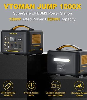 vtoman jump 1500x portable power station with 1500w ac power