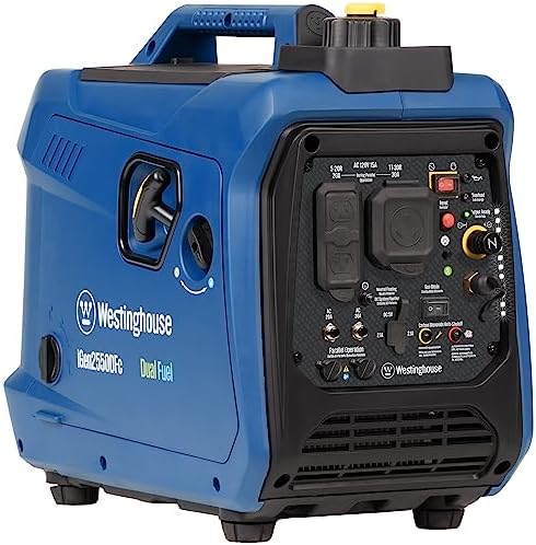 westinghouse igen2550dfc portable inverter generator in blue, 2550w
