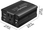 yinleader 200w car power inverter with usb and ac outlets in black