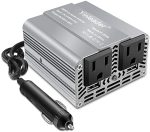 yinleader 200w car power inverter with usb ports, grey