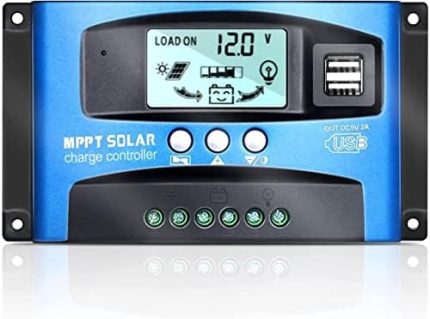 ooycyoo 100a mppt solar charge controller with lcd display and dual usb