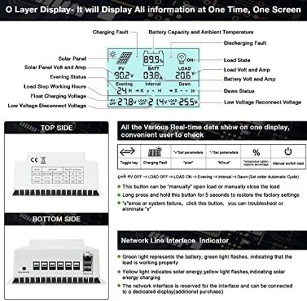 100a mppt charge controller for 12v/24v solar panels