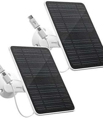fohoa solar panel for security camera, 5v 4w solar panels charger