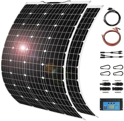 hannahcos 2pcs 800w monocrystalline solar panel kit with 50a controller