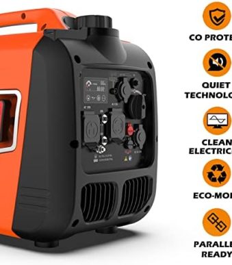 aivolt 4300w gas inverter generator super quiet, rv-ready