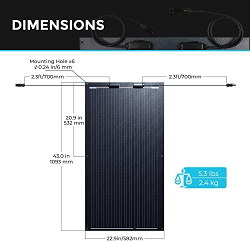 renogy solar panel 100w 12v lightweight for uneven surfaces