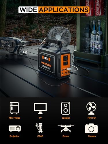 marbero 200w portable power station for travel, fishing