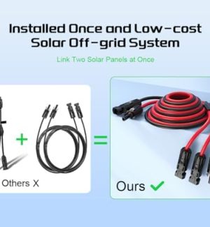 bateria power 21ft 10awg extension cable with y-branch connectors