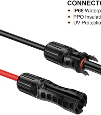 geosiry 30ft 8awg solar extension cable with female/male connectors