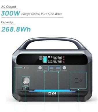 daranener 300w portable power station for cpap and camping