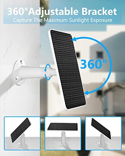 fohoa solar panel for security camera, 5v 4w solar panels charger