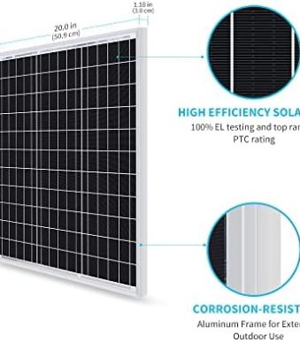 renogy 50w mono solar panel compact design 12v