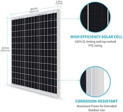 renogy 50w mono solar panel compact design 12v