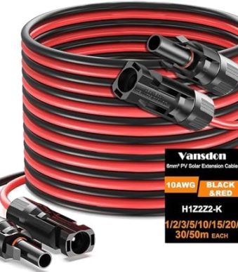 oududianzi 50ft solar panel extension cable kit for rv, photovoltaic systems