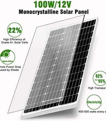 werchtay 100w solar panels 2pcs high-efficiency for off-grid applications