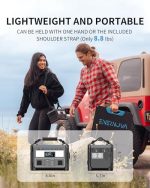 enernova portable power station with 600w ac outlets and solar generator