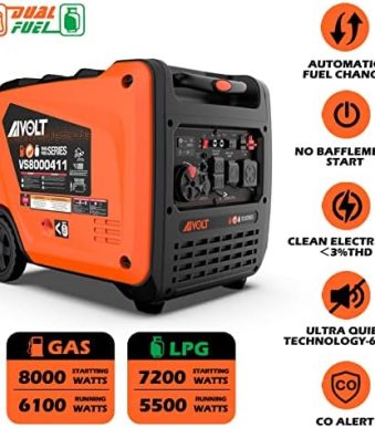 aivolt 8000w dual fuel portable inverter generator super quiet