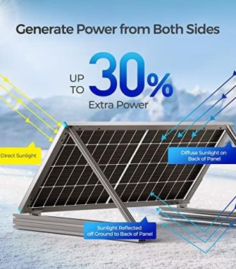 renogy 220w bifacial solar panel for off-grid power applications