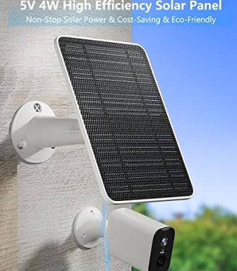 fohoa solar panel for security camera, 5v 4w solar panels charger