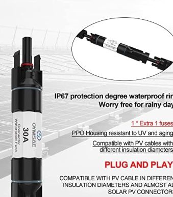 oymsae 30a solar fuse holder with male and female connector
