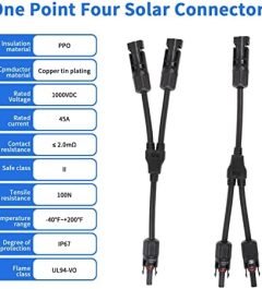 vemote 10awg solar y branch cable, waterproof 2 to 1 adapter