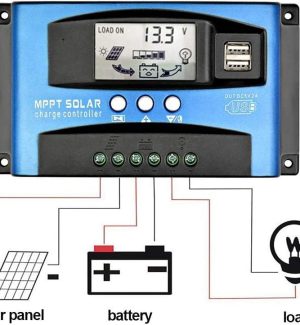 ooycyoo 100a mppt solar charge controller with lcd display and dual usb