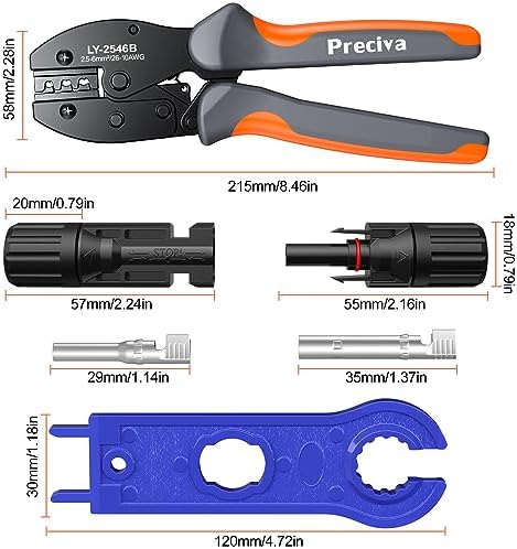 preciva solar crimping tool kit with connectors and wrench