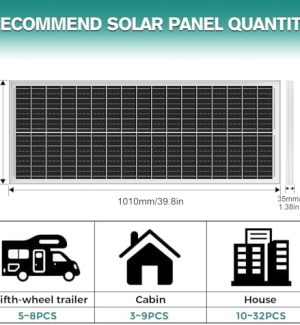 werchtay 2-pack of 100w monocrystalline solar panels