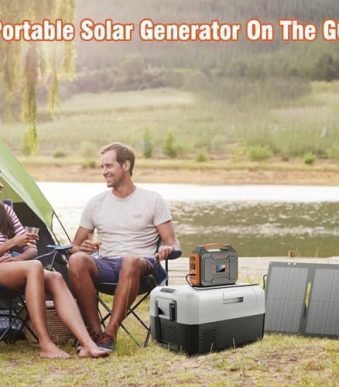 ‎zerokor portable 300w solar generator with foldable 60w panel