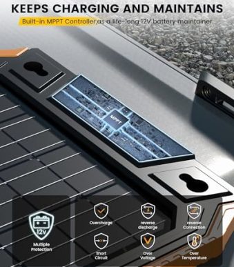 togo power 12v solar panel car battery charger with built-in mppt controller