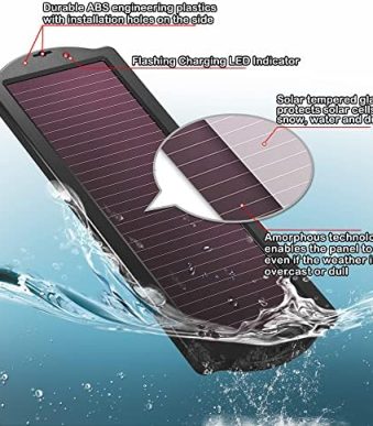 oymsae 12v solar battery charger for automotive and marine