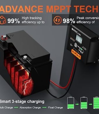 allto solar 30a mppt solar charge controller for various battery types