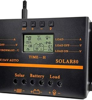 hzre 80a pwm solar charge controller for 12v/24v panels with usb output