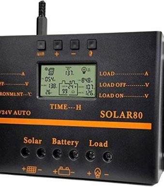 hzre 80a pwm solar charge controller for 12v/24v panels with usb output