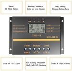 80a solar charge controller for 12v/24v panels with multi-protection