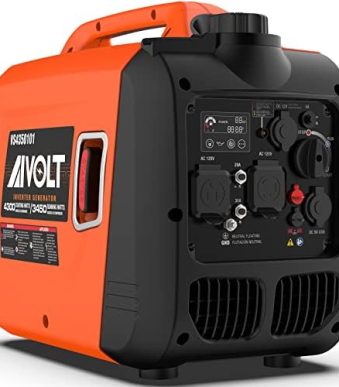 aivolt 4300w gas inverter generator super quiet, rv-ready
