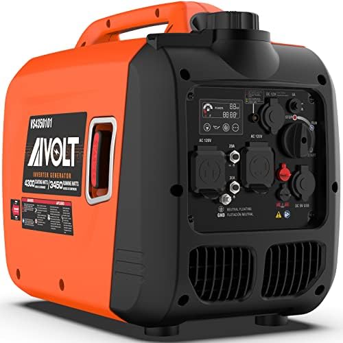 aivolt 4300w gas inverter generator super quiet, rv-ready
