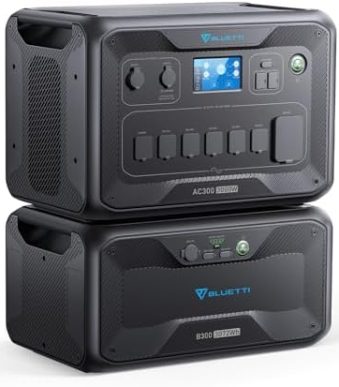 bluetti 3072wh portable power station ac300 & b300 solar generator