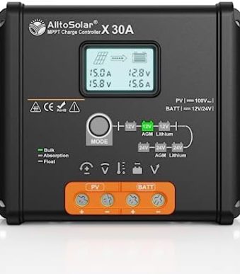allto solar 30a mppt solar charge controller for various battery types