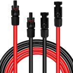 opl5 50ft 10awg solar extension cable with connectors & storage bag