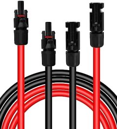 opl5 50ft 10awg solar extension cable with connectors & storage bag