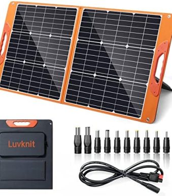 ‎luvknit 100w solar panel for camping portable, hiking, off-grid living