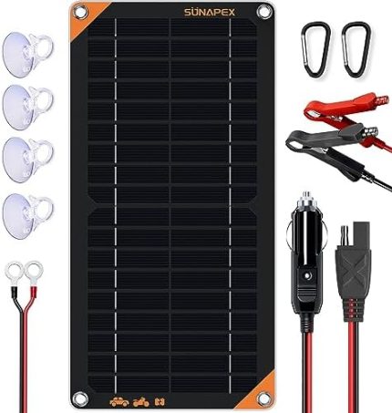 sunapex 10w solar car battery charger & maintainer kit